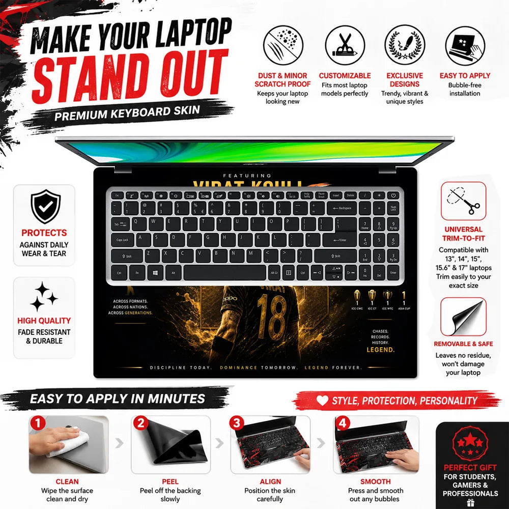 Kohli Chase Master Gold 18 Laptop Skin - View 5