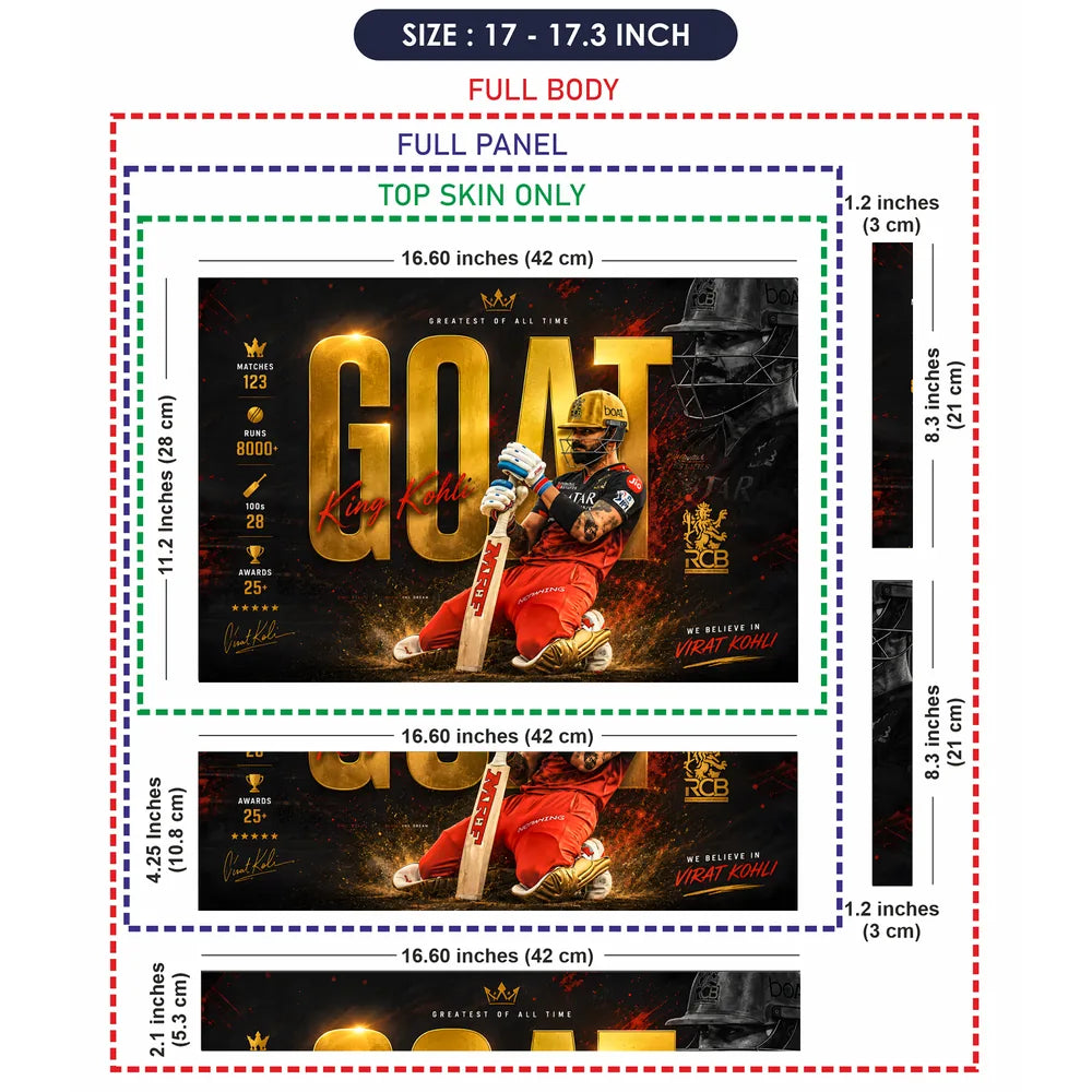 Kohli GOAT Gold RCB Laptop Skin - View 9