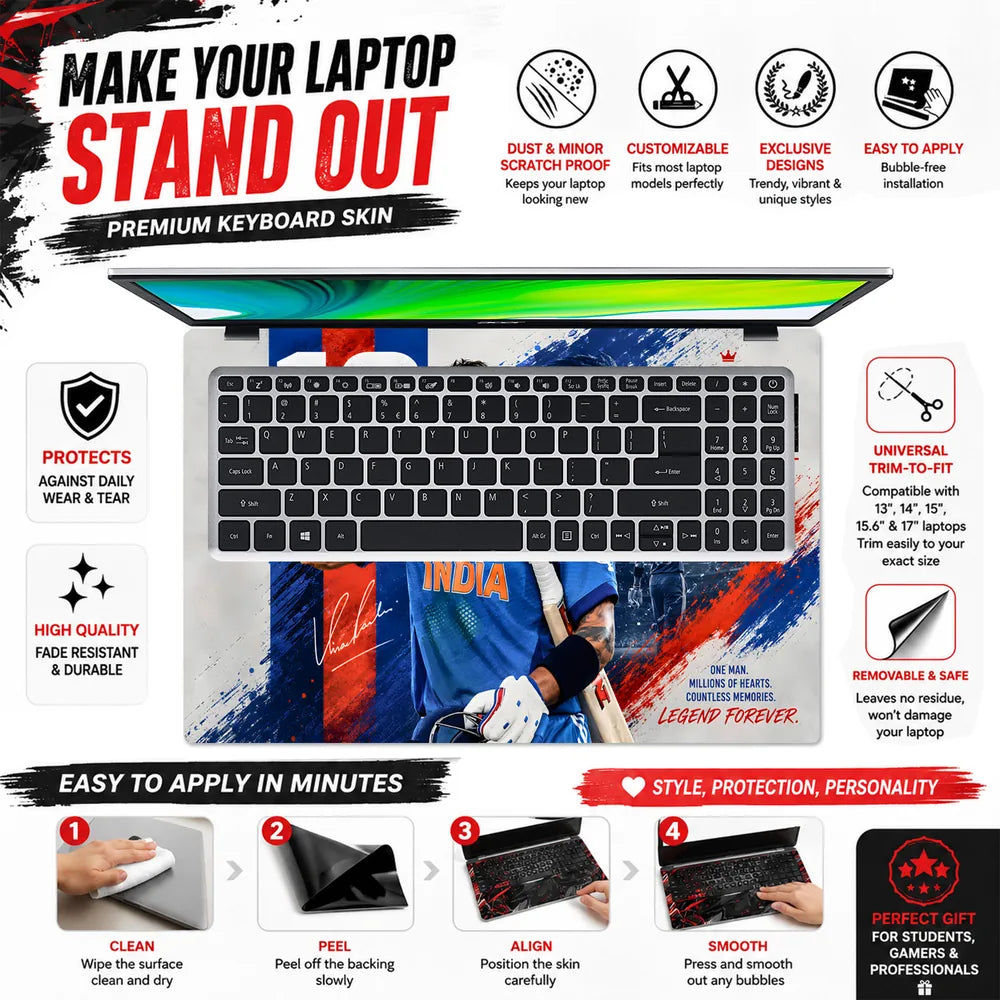 Kohli King 18 Legend Forever Laptop Skin - View 5