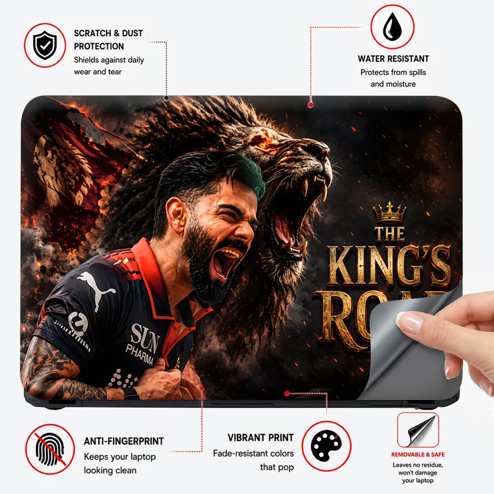 Kohli Kings Roar Lion Laptop Skin - View 4