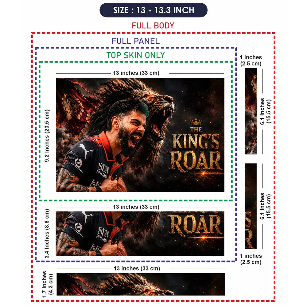Kohli Kings Roar Lion Laptop Skin - View 6