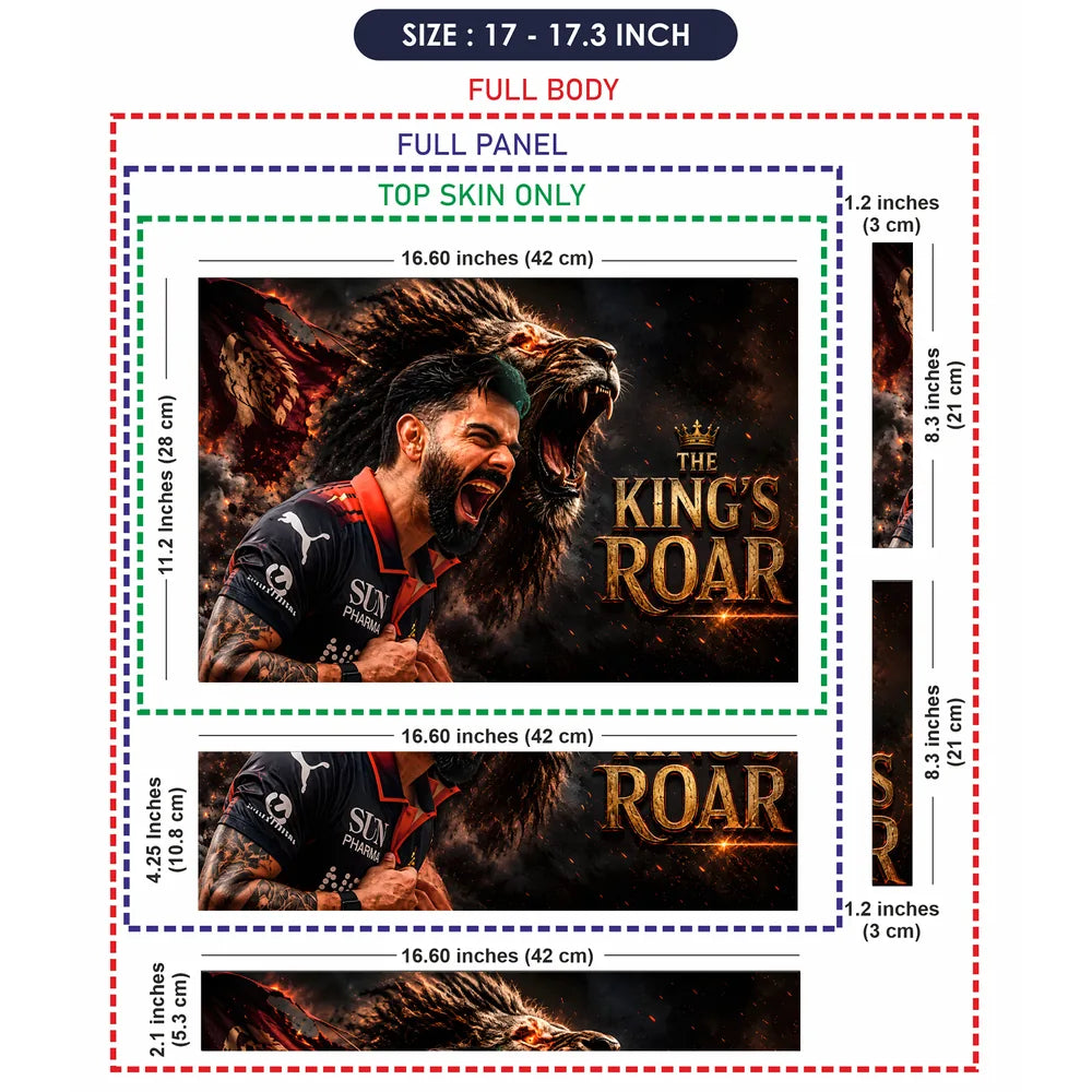 Kohli Kings Roar Lion Laptop Skin - View 9