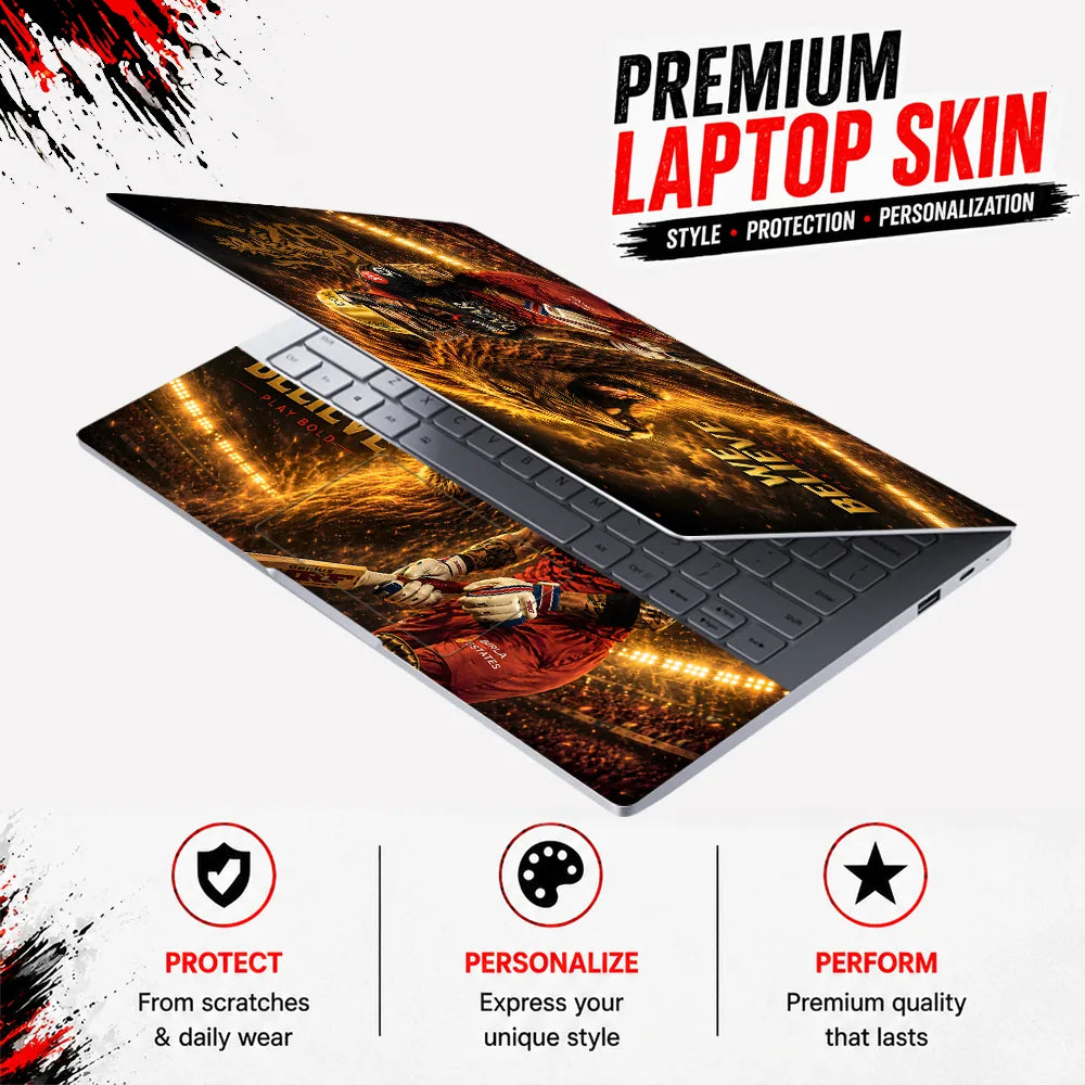 Kohli RCB We Believe Lion Laptop Skin - View 3