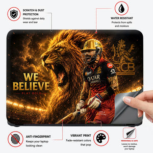 Kohli RCB We Believe Lion Laptop Skin - View 4
