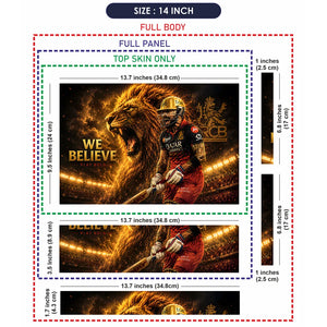 Kohli RCB We Believe Lion Laptop Skin - View 7