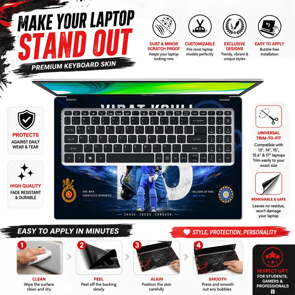 Kohli Run Machine 18 Legacy Laptop Skin - View 5