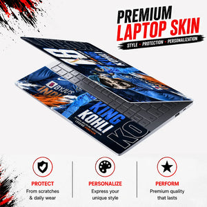 Kohli Run Machine Byjus Blue Laptop Skin - View 3