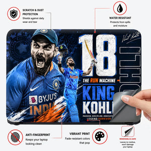 Kohli Run Machine Byjus Blue Laptop Skin - View 4