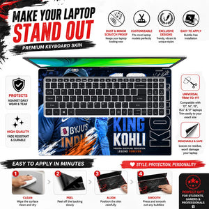 Kohli Run Machine Byjus Blue Laptop Skin - View 5