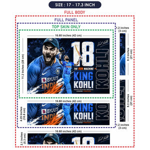 Kohli Run Machine Byjus Blue Laptop Skin - View 9