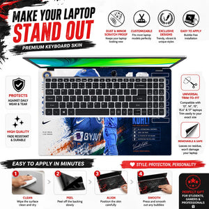 Kohli Run Machine Byjus White Laptop Skin - View 5