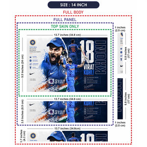 Kohli Run Machine Byjus White Laptop Skin - View 7