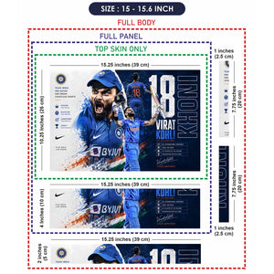 Kohli Run Machine Byjus White Laptop Skin - View 8