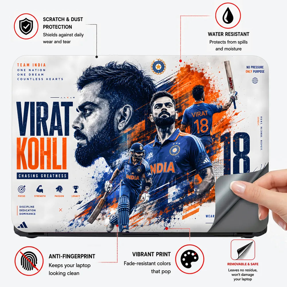 Kohli What Focus Strength Laptop Skin - View 4