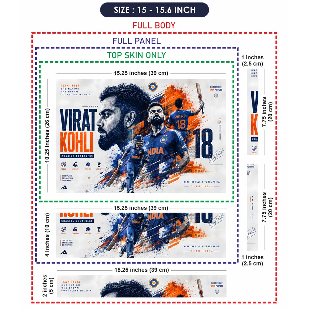 Kohli What Focus Strength Laptop Skin - View 8