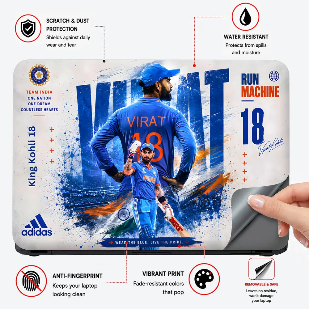Kohli What King 18 Adidas Laptop Skin - View 4