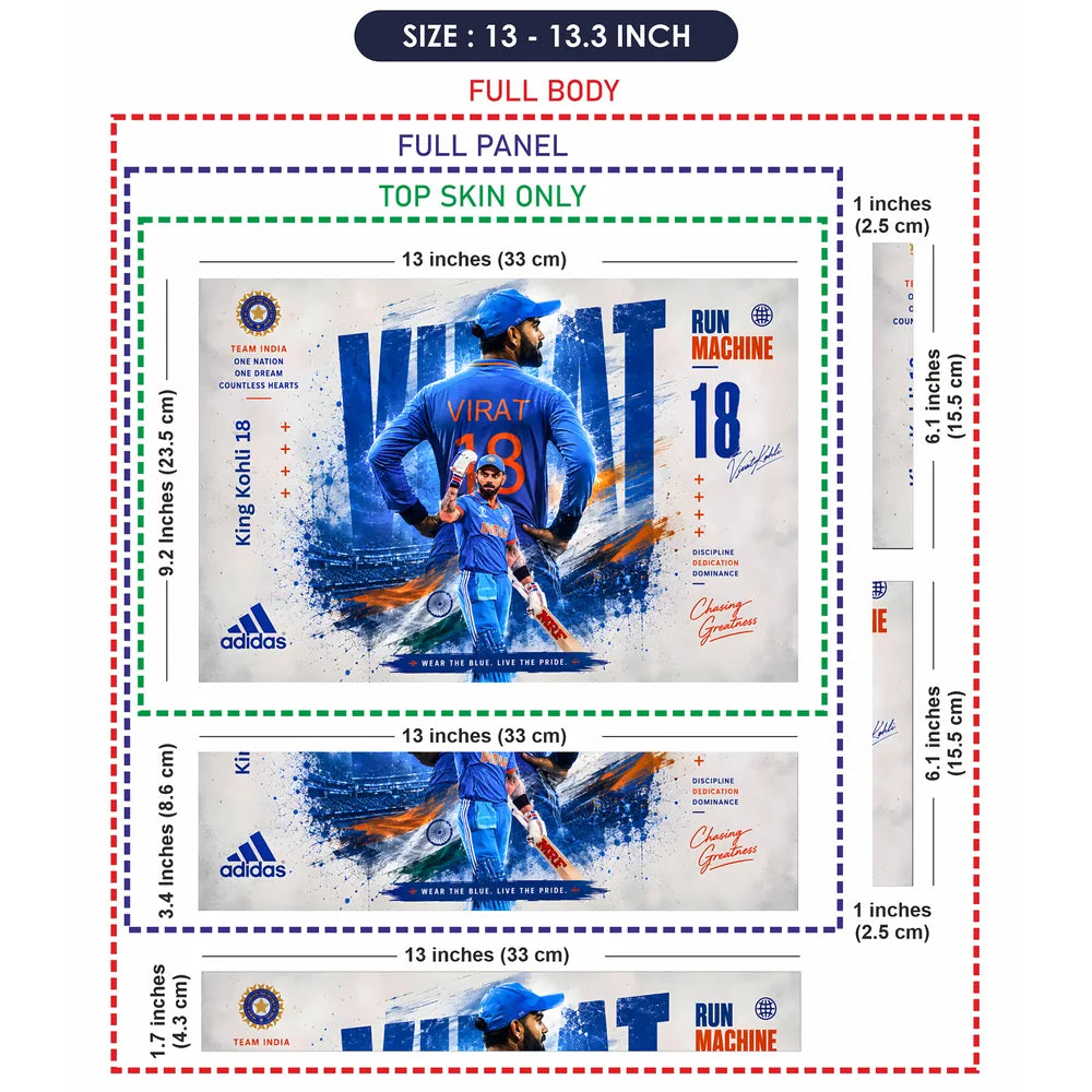 Kohli What King 18 Adidas Laptop Skin - View 6