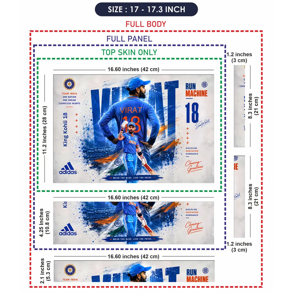 Kohli What King 18 Adidas Laptop Skin - View 9