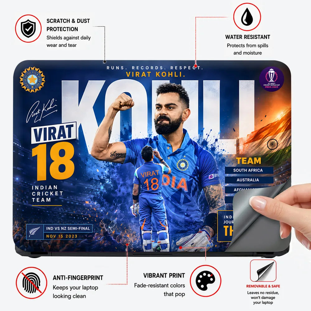 Kohli World Cup Semi Final 2023 Laptop Skin - View 4