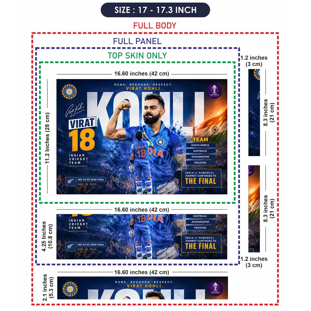 Kohli World Cup Semi Final 2023 Laptop Skin - View 9