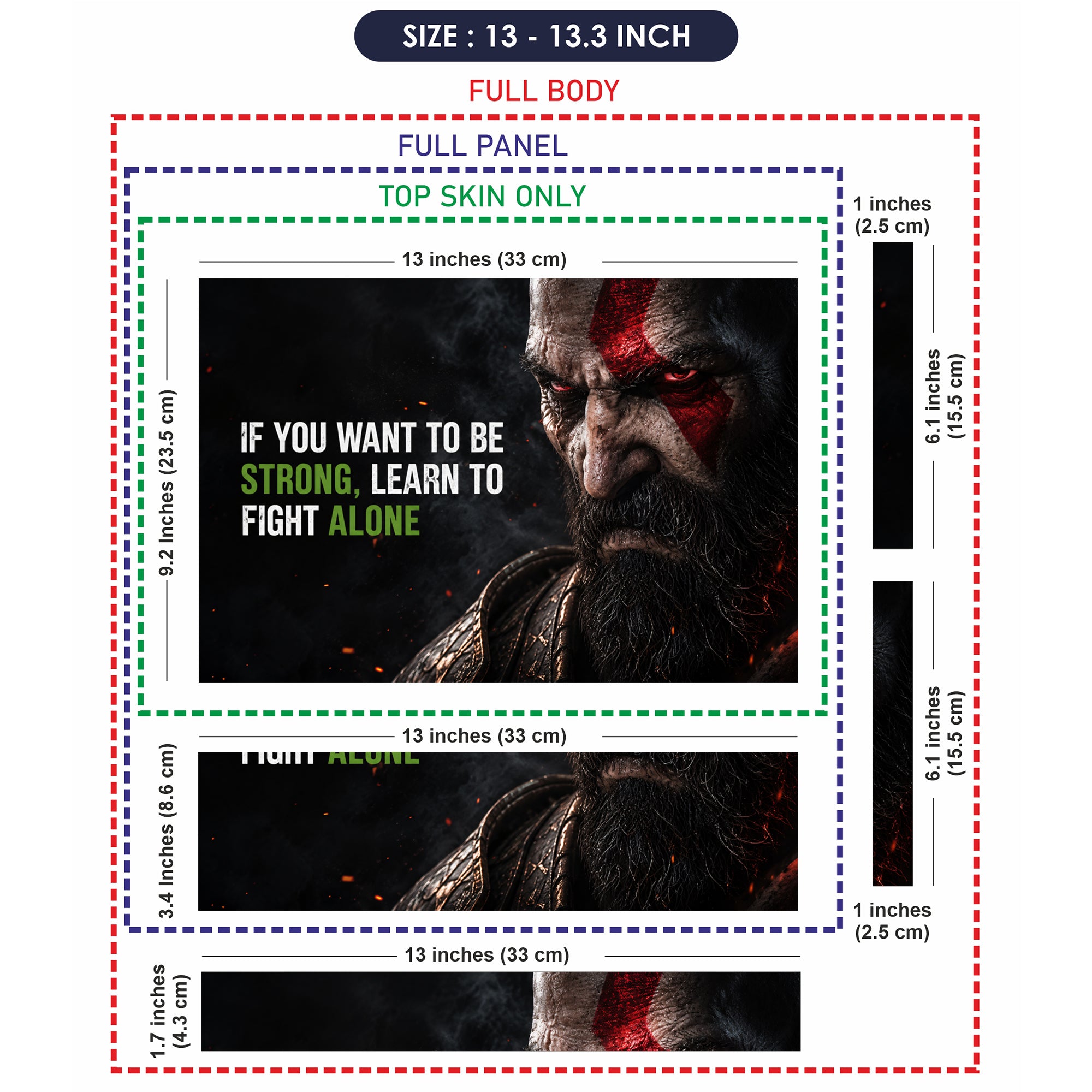Kratos Be Strong Laptop Skin - View 6