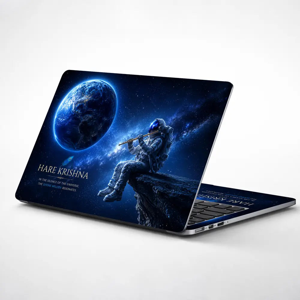 Krishna Astronaut Flute Laptop Skin - View 1