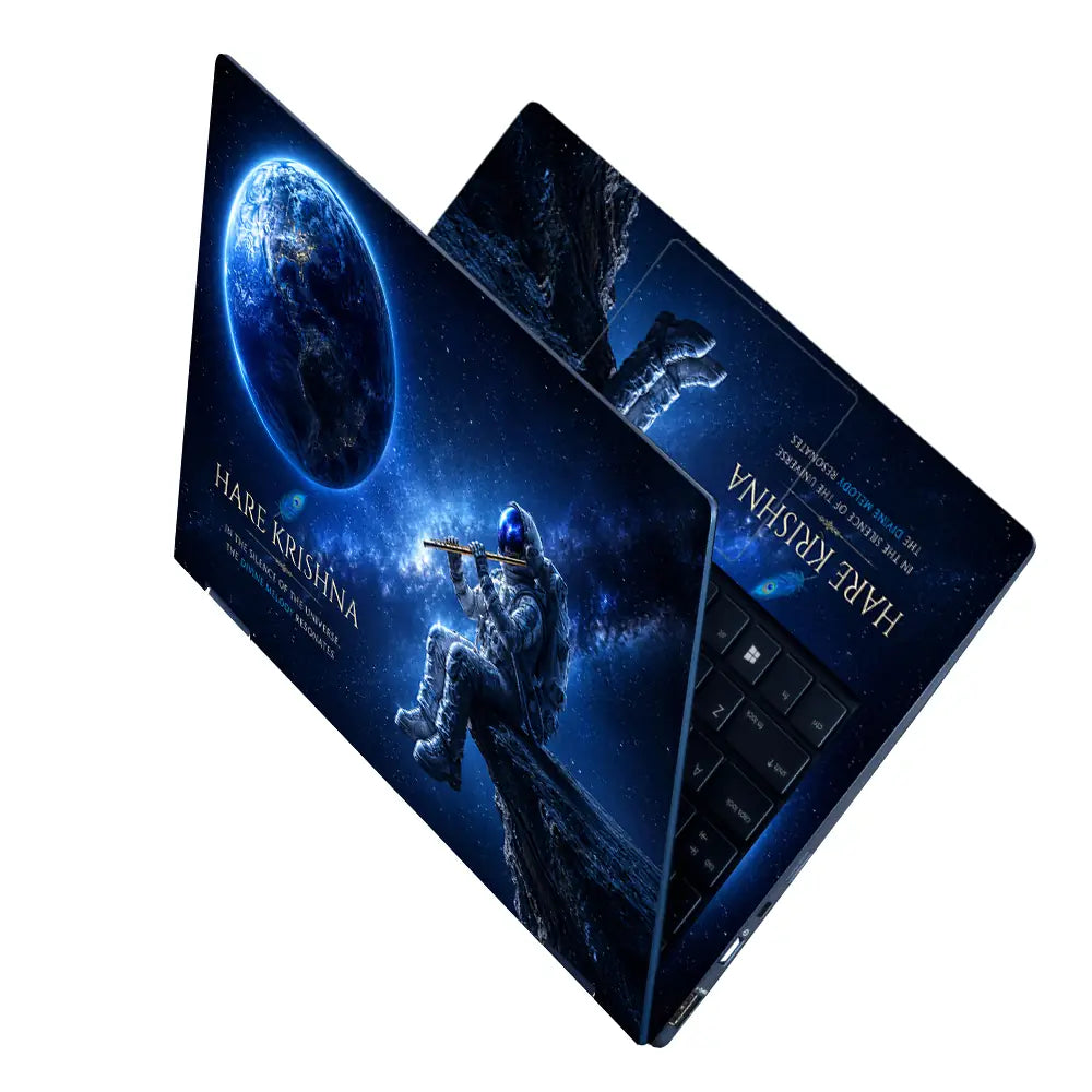 Krishna Astronaut Flute Laptop Skin - View 2