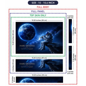 Krishna Astronaut Flute Laptop Skin - View 8