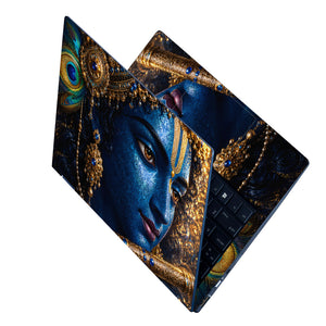 Krishna Blue Ornate Close Laptop Skin - View 2