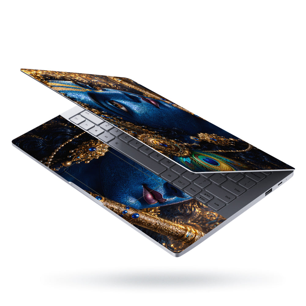 Krishna Blue Ornate Close Laptop Skin - View 3