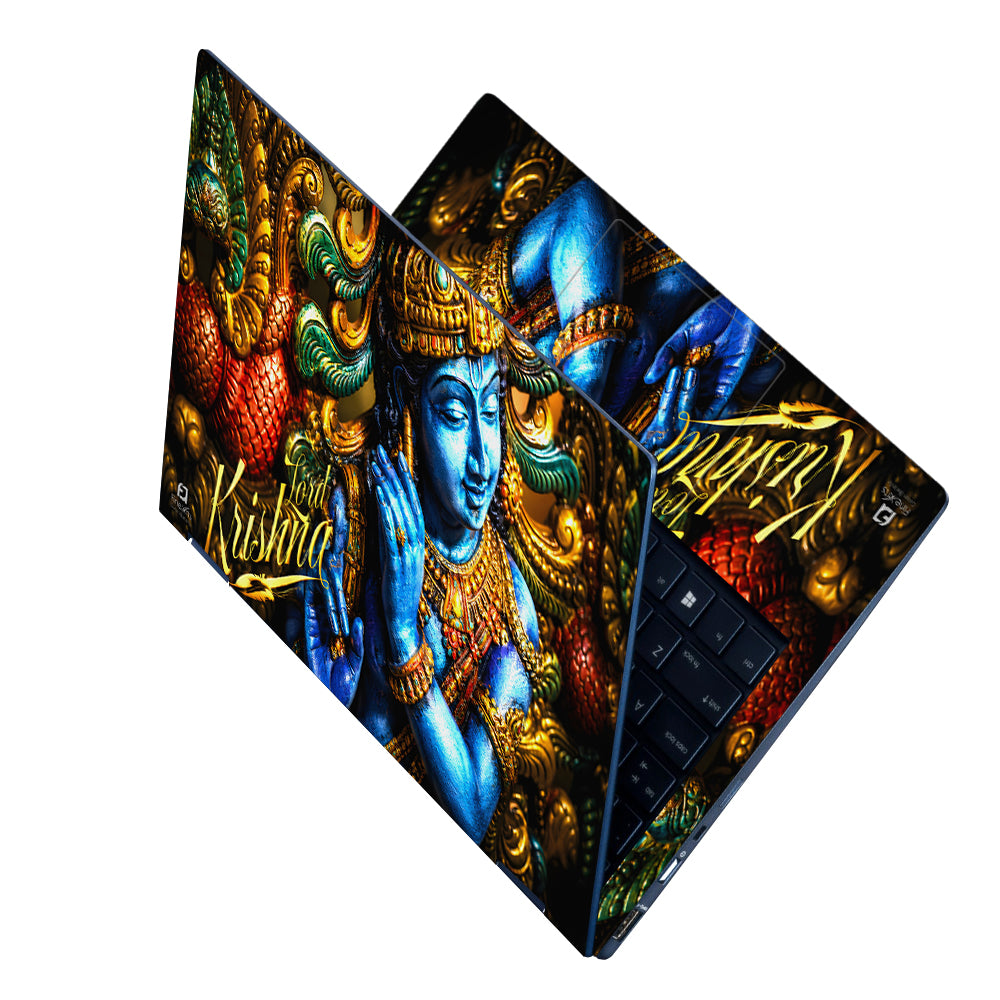 Krishna Blue Statue Ornate Side Laptop Skin - View 2