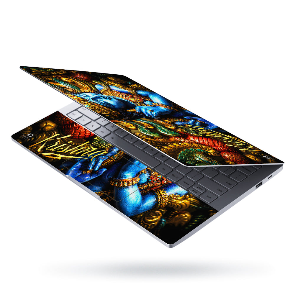 Krishna Blue Statue Ornate Side Laptop Skin - View 3