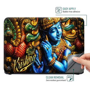 Krishna Blue Statue Ornate Side Laptop Skin - View 4