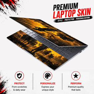 Krishna Cows Sunset Flute Laptop Skin - View 3
