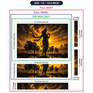 Krishna Cows Sunset Flute Laptop Skin - View 6