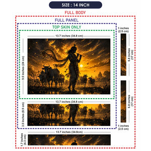 Krishna Cows Sunset Flute Laptop Skin - View 7