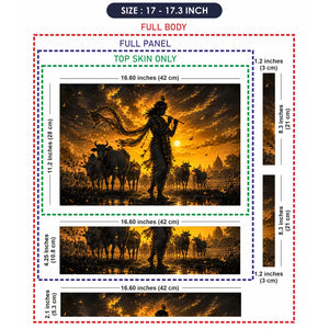 Krishna Cows Sunset Flute Laptop Skin - View 9