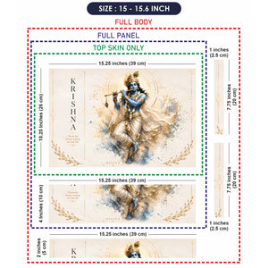 Krishna Dancing Flute Divine Timing Quote Laptop Skin - View 8