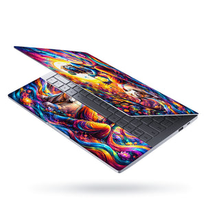 Krishna Flute Cow Color Swirl Laptop Skin - View 3