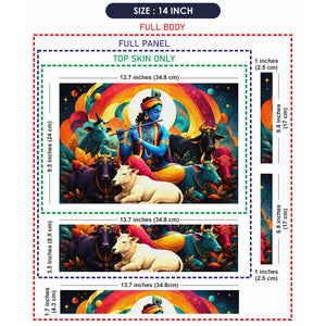 Krishna Flute Cows Rainbow Laptop Skin - View 7