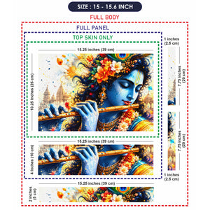 Krishna Flute Flowers Temple Laptop Skin - View 8