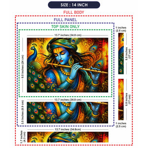 Krishna Flute Peacock Art Laptop Skin - View 7