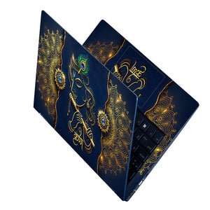 Krishna Gold Mandala Flute Laptop Skin - View 2