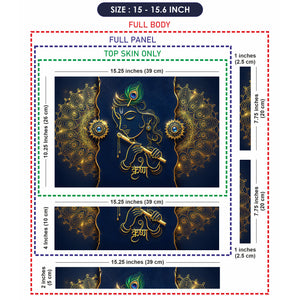 Krishna Gold Mandala Flute Laptop Skin - View 8