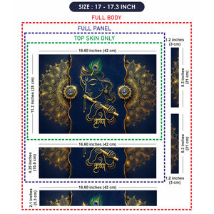 Krishna Gold Mandala Flute Laptop Skin - View 9