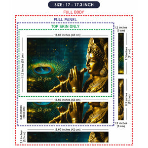 Krishna Golden Statue Peacock Feather Hare Krishna Laptop Skin - View 9