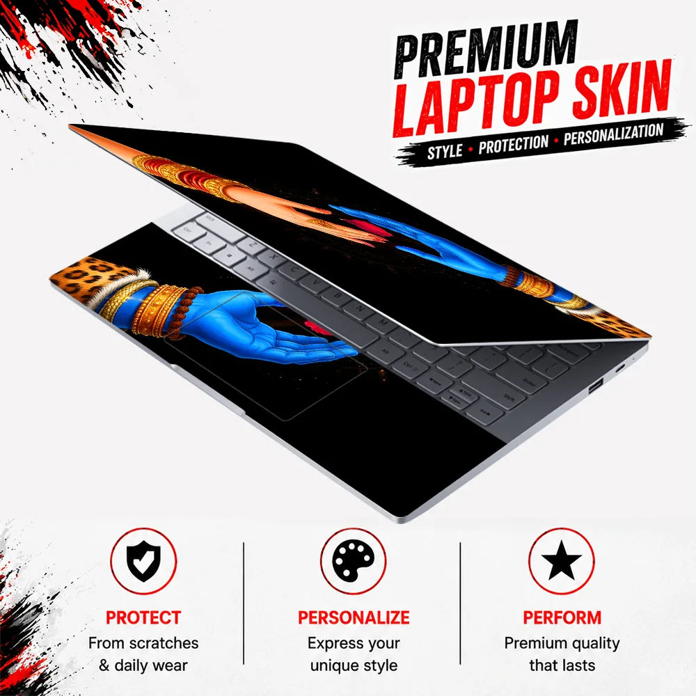 Krishna Hand Rose Exchange Laptop Skin - View 3