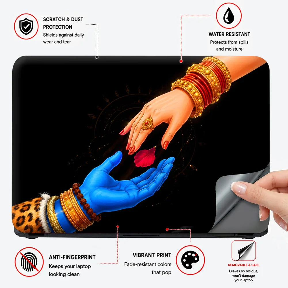 Krishna Hand Rose Exchange Laptop Skin - View 4
