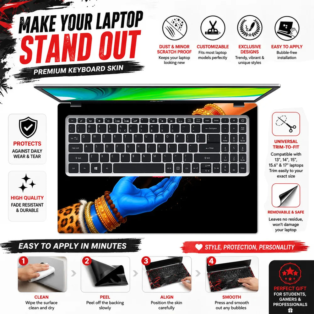Krishna Hand Rose Exchange Laptop Skin - View 5