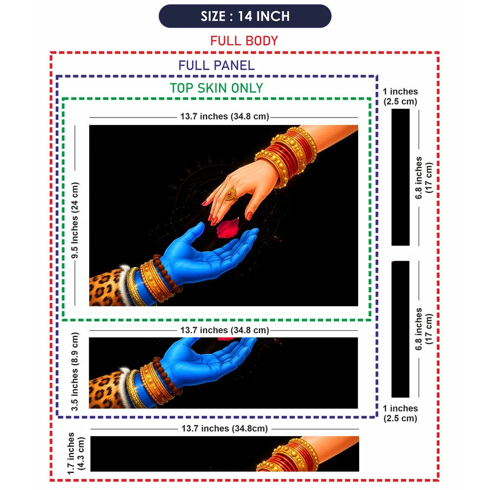 Krishna Hand Rose Exchange Laptop Skin - View 7